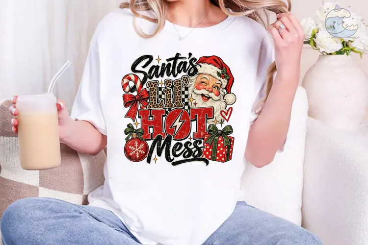 Santa's Hot Mess PNG Sublimation Design