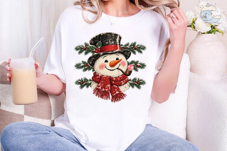 Festive Snowman PNG Sublimation Design example image 1