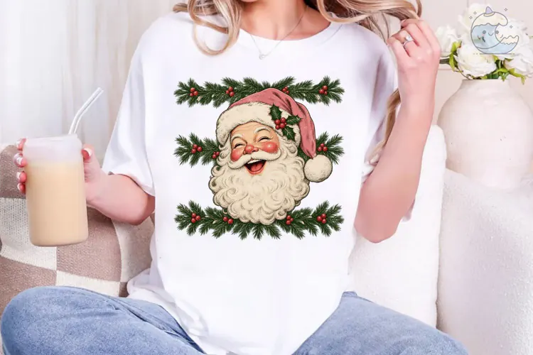 Santa Face Christmas PNG Sublimation Des