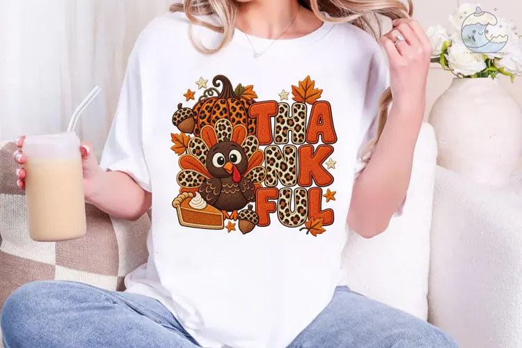Fall Vibes Turkey Pumpkin PNG Sublimatio