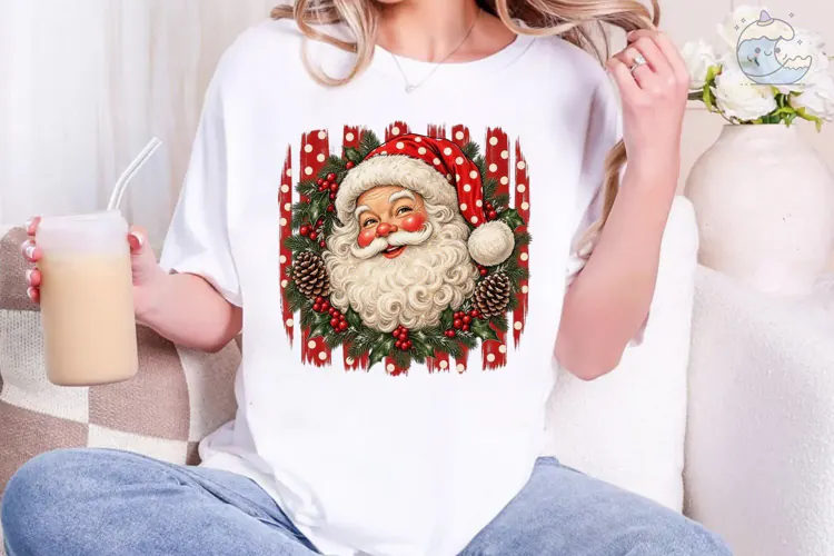 Vintage Santa Claus PNG Sublimation Desi