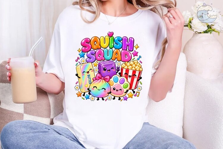 Squish Squad Cute PNG Sublimation Design example image 1