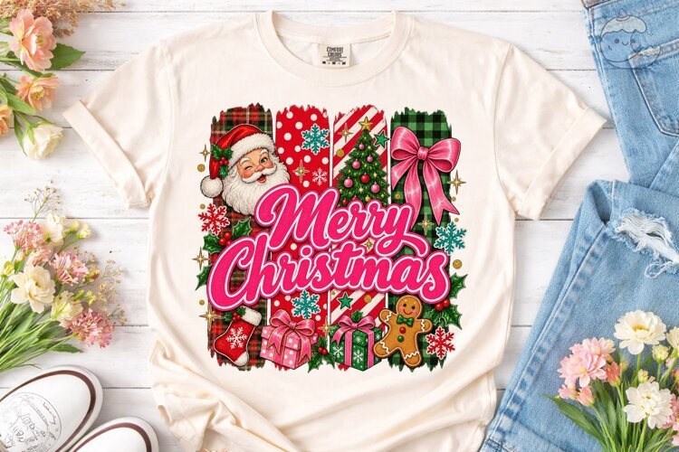Merry Christmas PNG Sublimation Design example image 1
