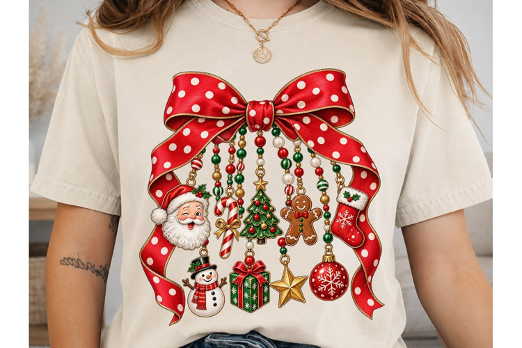 Christmas Bow Ornaments PNG Sublimation