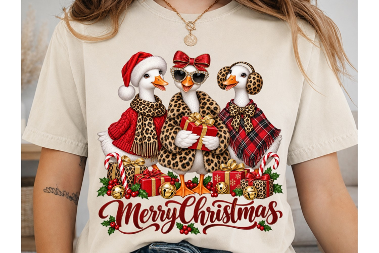 Merry Christmas Ducks PNG Sublimation De