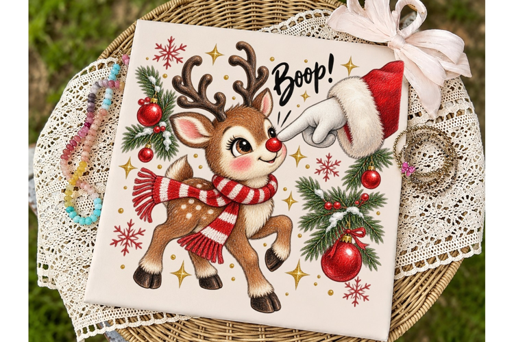 Cute Reindeer Boop PNG Sublimation Desig