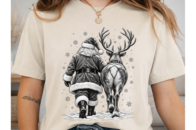 Santa Reindeer Christmas PNG Sublimation