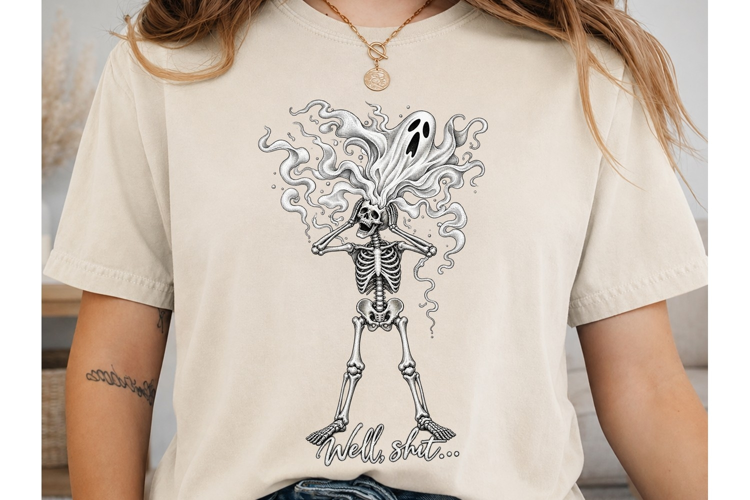Skeleton Ghost PNG Sublimation Design