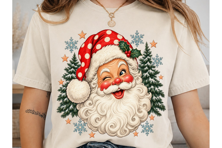 Vintage Santa Claus PNG Sublimation Desi