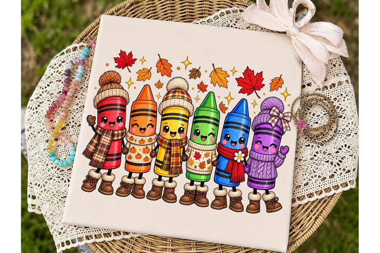Fall Crayons PNG Sublimation Shirt Desig