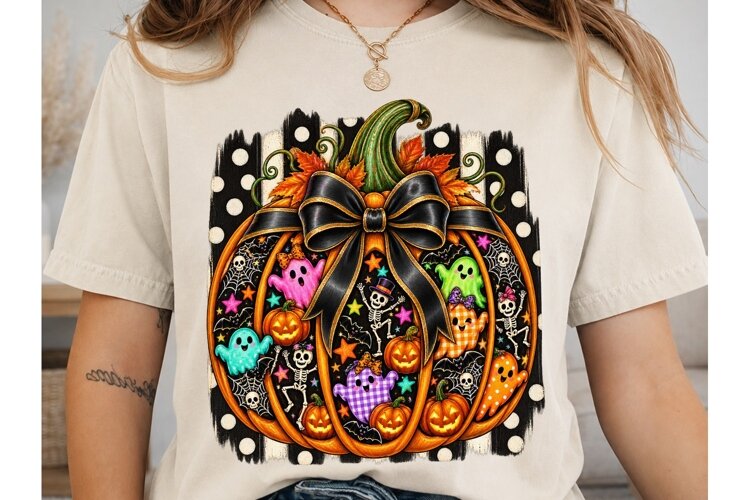 Halloween Pumpkin PNG Sublimation Design example image 1