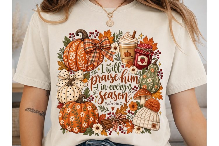 Fall Praise Pumpkin PNG Shirt Design