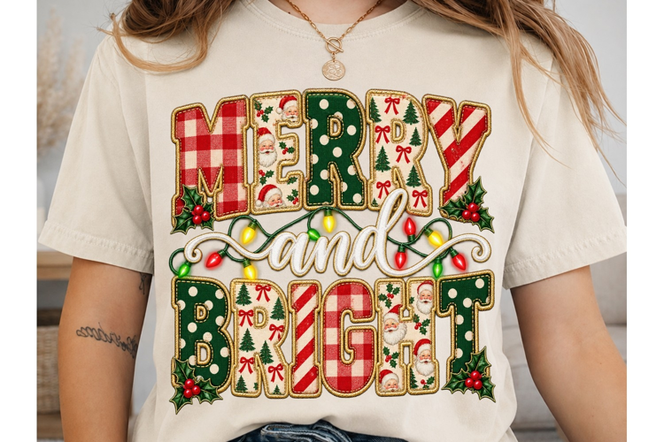 Merry and Bright Christmas PNG Sublimati