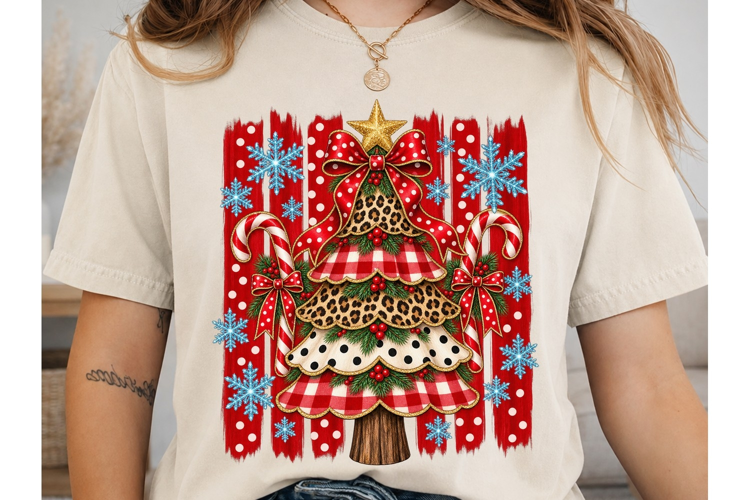 Festive Christmas Tree PNG Sublimation D