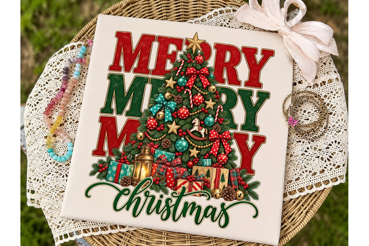 Merry Merry Merry Christmas PNG Shirt De