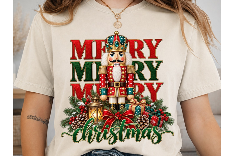 Merry Christmas Nutcracker PNG Shirt Des