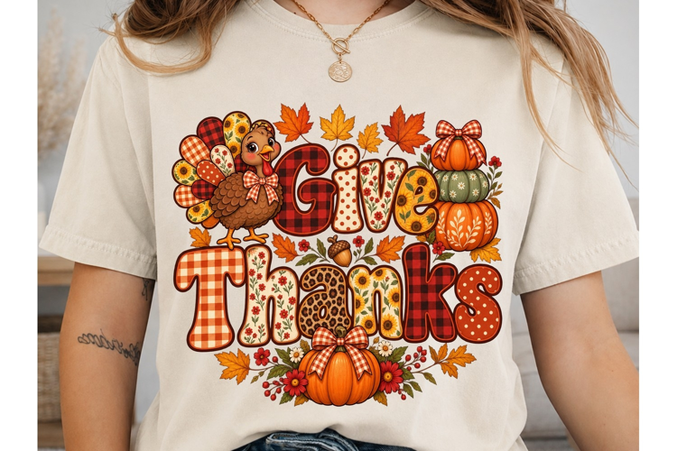 Give Thanks Pumpkin PNG Shirt Design