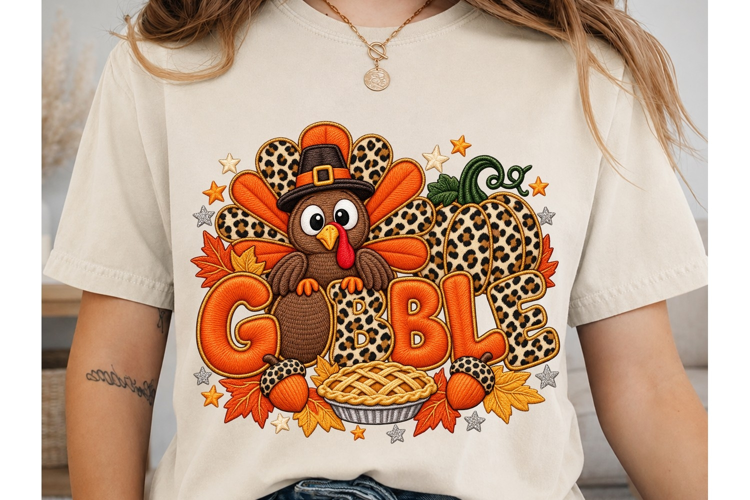 Gobble Turkey Leopard PNG Sublimation De