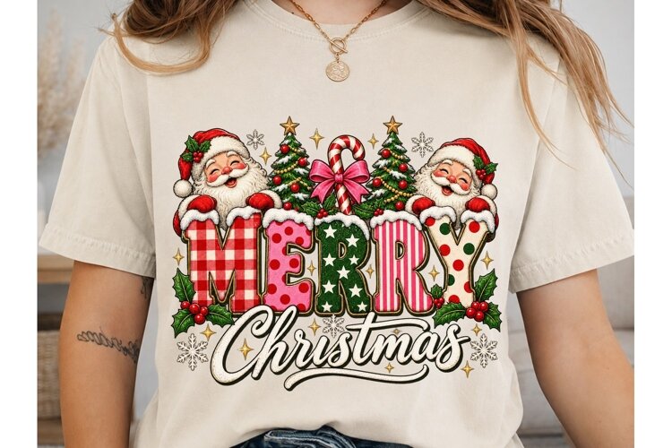 Merry Christmas PNG Sublimation Design example image 1