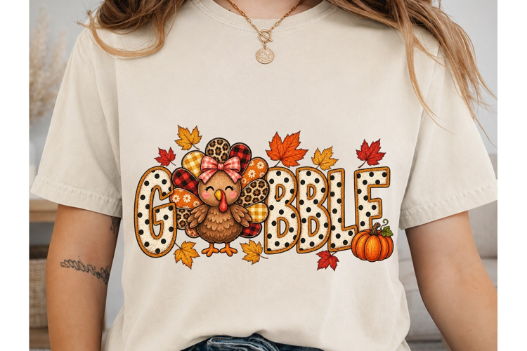 Gobble Turkey Fall PNG Sublimation Desig