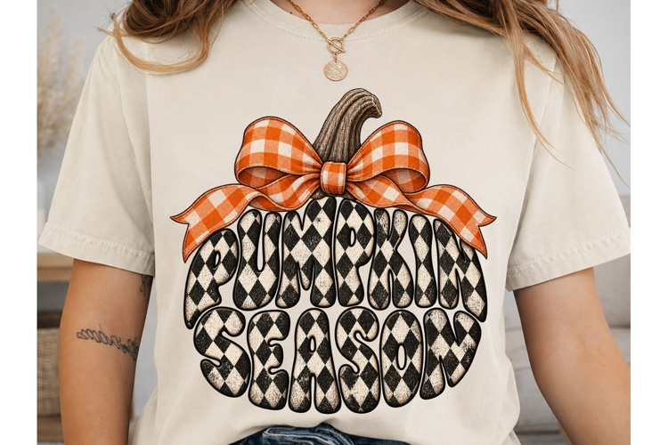 Pumpkin Argyle Pattern PNG Sublimation D