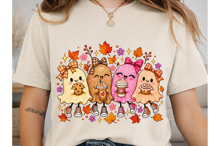 Cute Ghost Fall PNG Sublimation Design