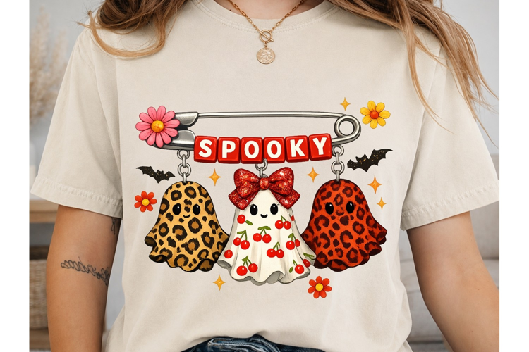 Spooky Leopard Ghost PNG Sublimation Des