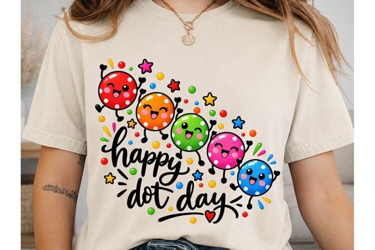 Happy Dot Day PNG Sublimation Design example image 1