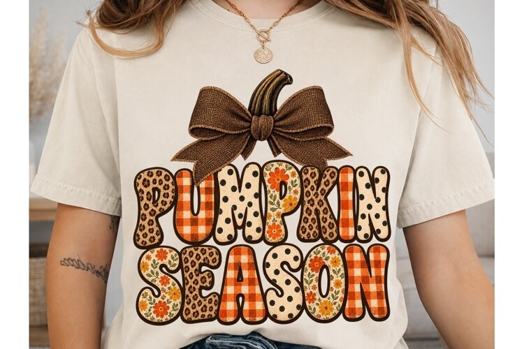 Pumpkin Season PNG Sublimation Shirt Des example image 1
