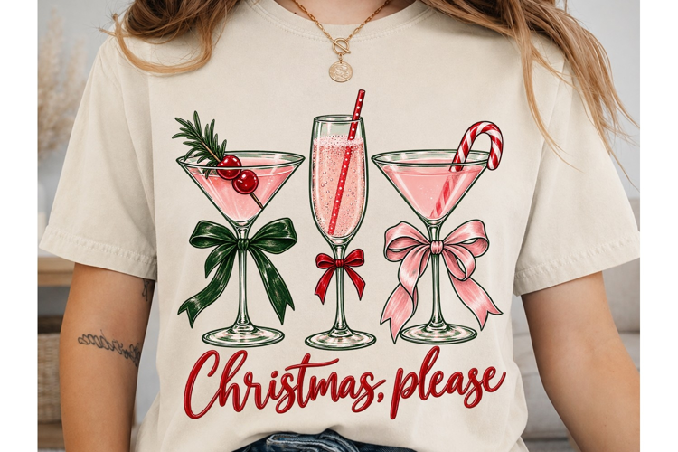 Christmas Please Cocktail PNG Sublimatio
