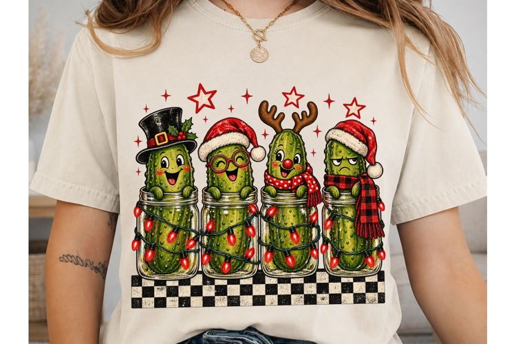 Christmas Pickle Jar PNG Sublimation Des