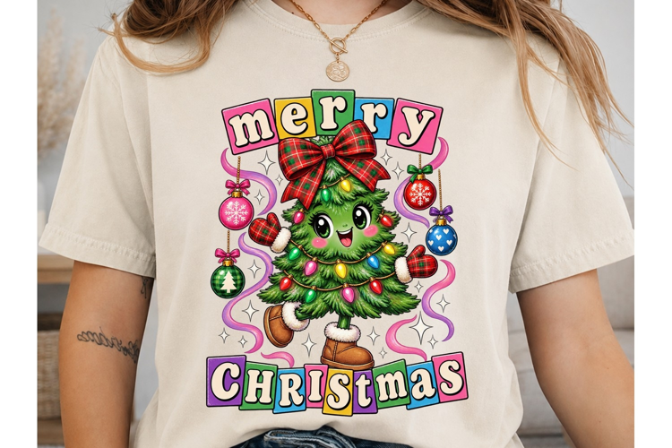 Merry Christmas Tree PNG Sublimation Des