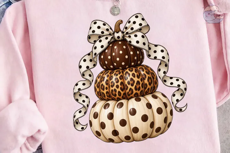 Stacked Polka Dot Pumpkins PNG Sublimati