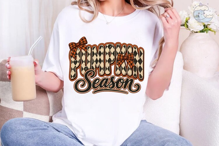 Pumpkin Season Orange Plaid PNG Sublimat example image 1