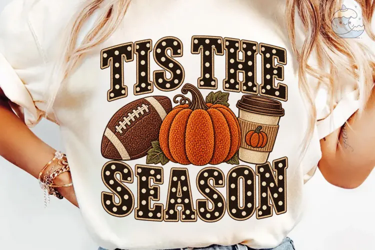 Tis The Season Pumpkin Football PNG Shir