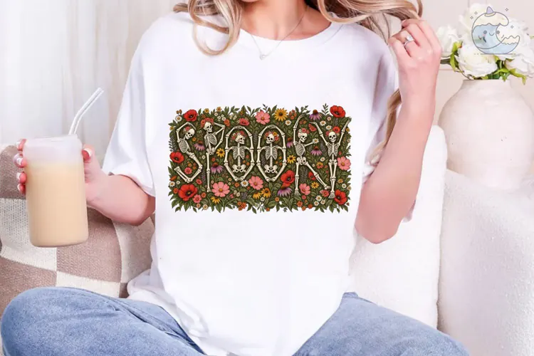 Dancing Skeletons Wildflower PNG Shirt