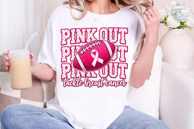 Pink Out Football PNG Sublimation Shirt
