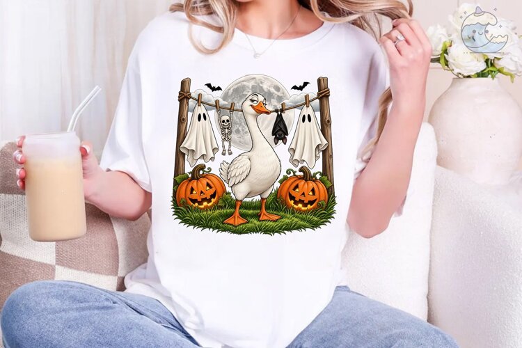 Halloween Duck PNG Sublimation Design example image 1