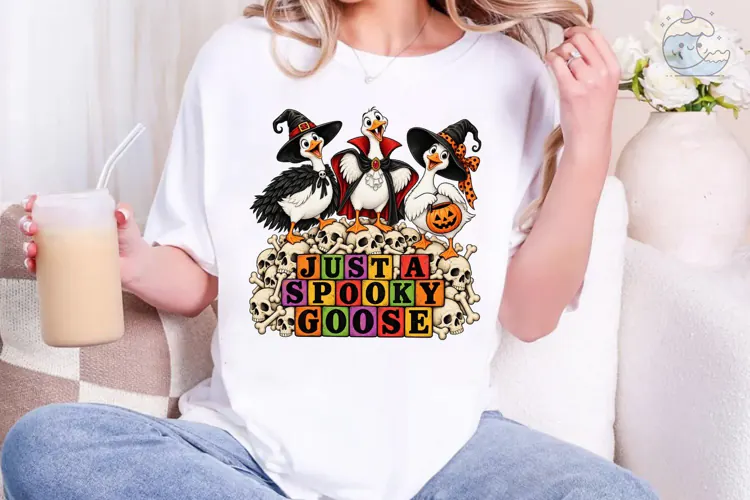 Just A Spooky Goose Halloween PNG Shirt