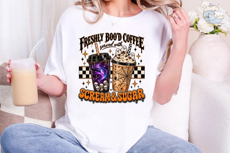 Freshly Boo'd Coffee PNG Sublimation Des example image 1