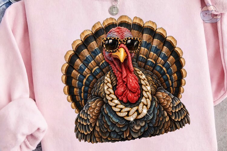 Cool Turkey PNG Sublimation Design example image 1
