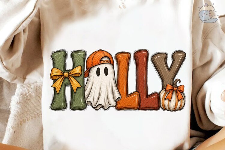 Hallowe'en Vibes Ghost Pumpkin PNG Shirt example image 1