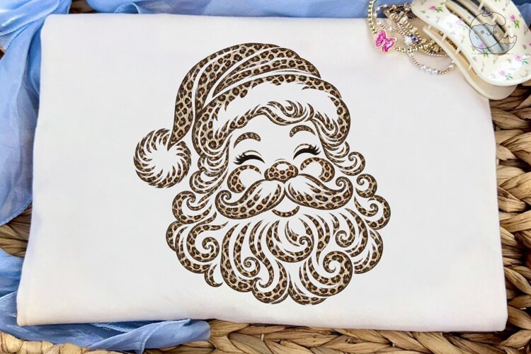 Leopard Santa Claus PNG Sublimation Desi example image 1