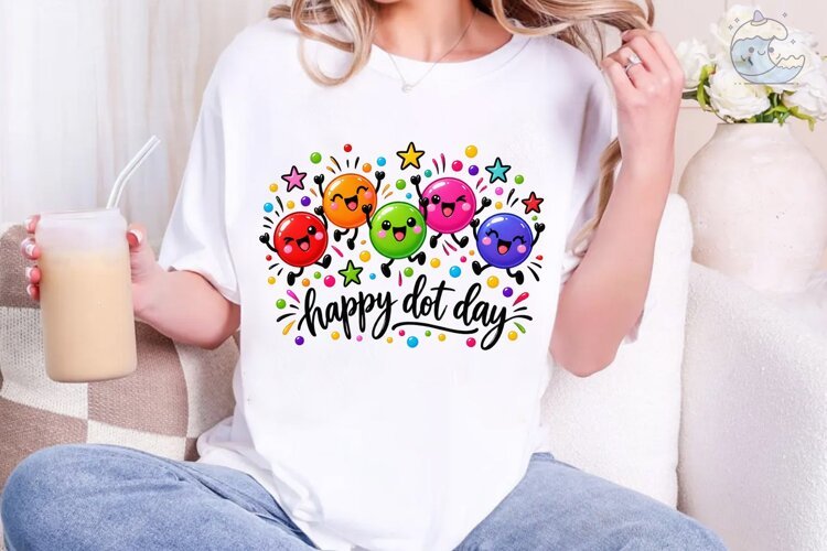 Happy Dot Day PNG Sublimation Design example image 1