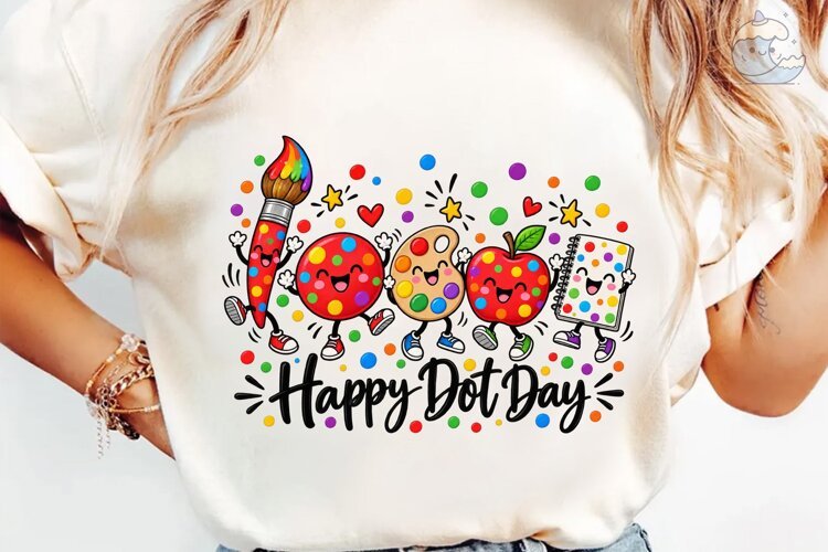 Happy Dot Day PNG Shirt Design example image 1