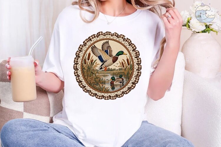 Duck Wildlife Vintage PNG Sublimation De example image 1