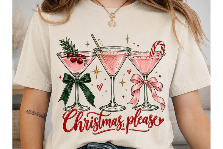 Christmas Please Cocktail PNG Sublimatio