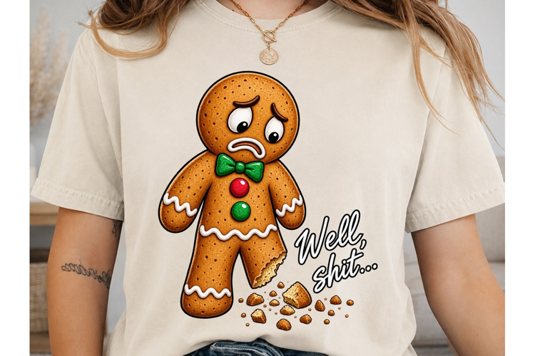 Sad Gingerbread Man PNG Sublimation Desi