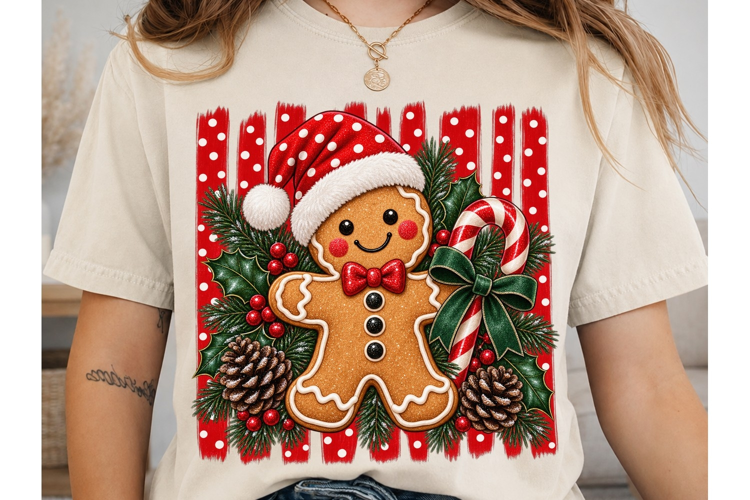 Gingerbread Man Christmas PNG Sublimatio