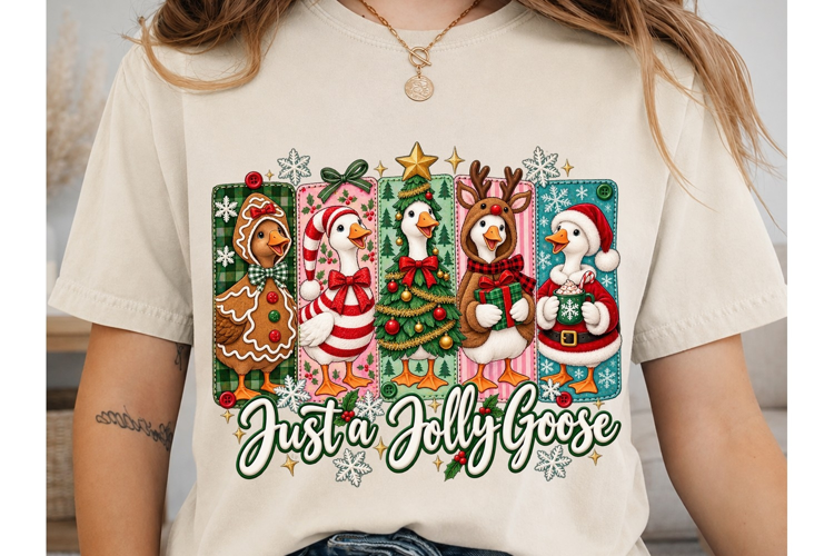 Just a Jolly Goose Christmas PNG Shirt